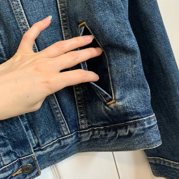 Gap medium wash rainbow embroidered logo denim jacket medium - Picture 5 of 8